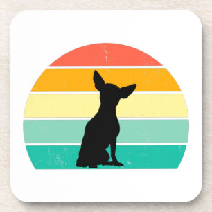 Retro Sunset Chihuahua  Coaster