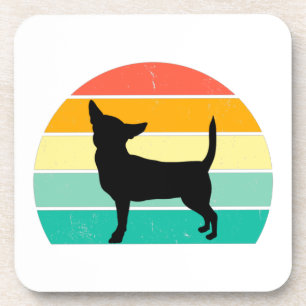 Retro Sunset Chihuahua      Coaster
