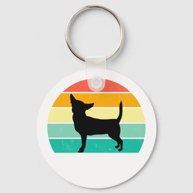 Retro Sunset Chihuahua       Keychain (Front)