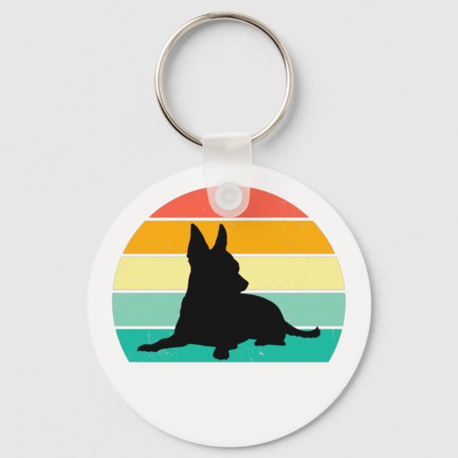 Retro Sunset Chihuahua   Keychain (Front)