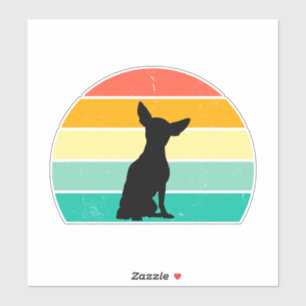 Retro Sunset Chihuahua Sticker