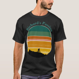 Retro Sunset Circle. Passion for Cycling Editable T-Shirt