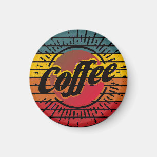 Retro sunset coffee  magnet