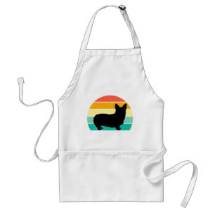 Retro Sunset Corgi    Standard Apron