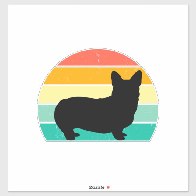 Retro Sunset Corgi Sticker (Sheet)