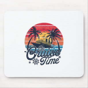 Retro Sunset Cruising On Cruise Time Hello Summer Mouse Pad