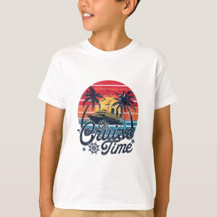 Retro Sunset Cruising On Cruise Time Hello Summer T-Shirt