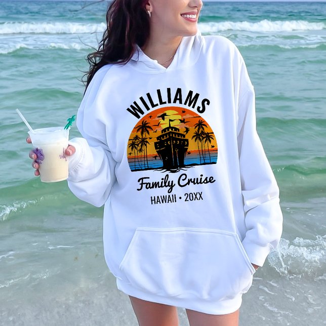 Retro Sunset Custom Family Cruise Customized Group Hoodie (Creator Uploaded)