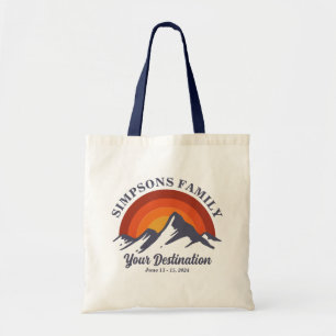 Retro Sunset Custom Family Vacation Group Matching Tote Bag