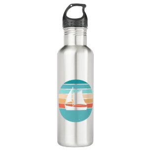 Retro Sunset Distressed Effect + Sailboat 710 Ml Water Bottle