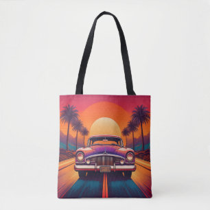 Retro Sunset Drive avec Sac fourre-tout de voiture