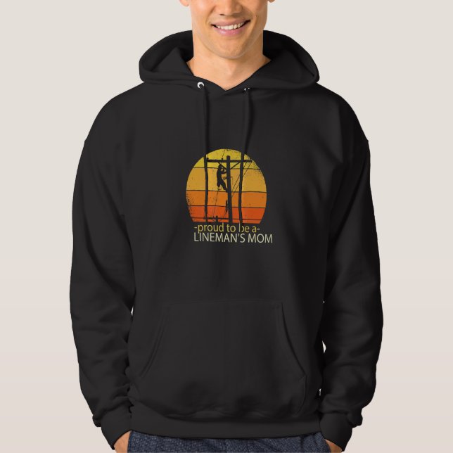 Retro Sunset Electric Lines Hoodie (Front)