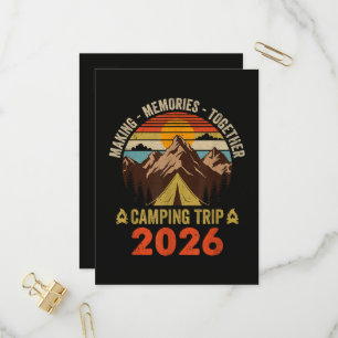 Retro Sunset Family Camping Trip 2026 Invitation Postcard