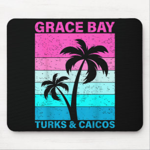 Retro Sunset Family Vacation Turks Caicos Grace Mouse Pad