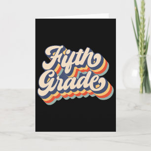 Retro Sunset Fifth Grade Teacher And Student Byck Card