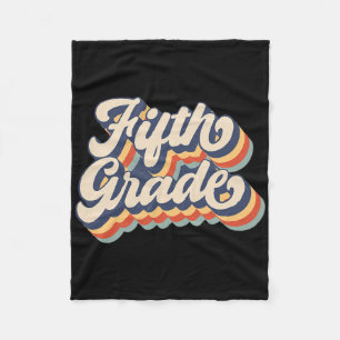 Retro Sunset Fifth Grade Teacher And Student Ck To Fleece Blanket