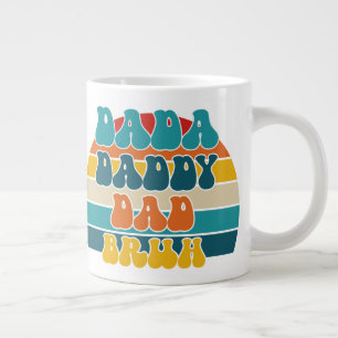 Retro Sunset Funny Dada Daddy Dad Bruh Large Coffee Mug