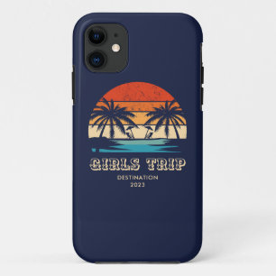 Retro sunset Girls trip bachelorette Matching iPhone 11 Case