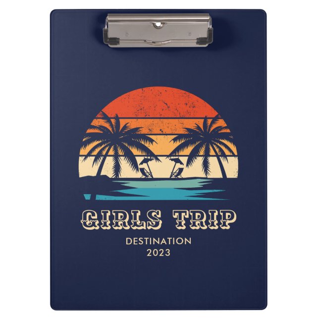 Retro sunset Girls trip bachelorette Matching Clipboard (Front)
