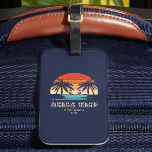Retro sunset Girls trip bachelorette Matching Luggage Tag