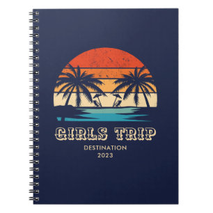 Retro sunset Girls trip bachelorette Matching Notebook
