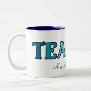 Retro Sunset Gradient Teacher Appreciation Gift Two-Tone Coffee Mug