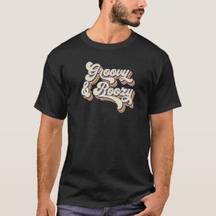 Retro Sunset Groovy & Boozy Bachelorette Party Bri T-Shirt