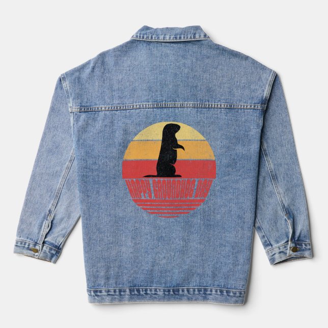 Retro Sunset Groundhog Day Denim Jacket (Back)