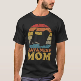 Retro Sunset Havanais Chien Maman T-Shirt