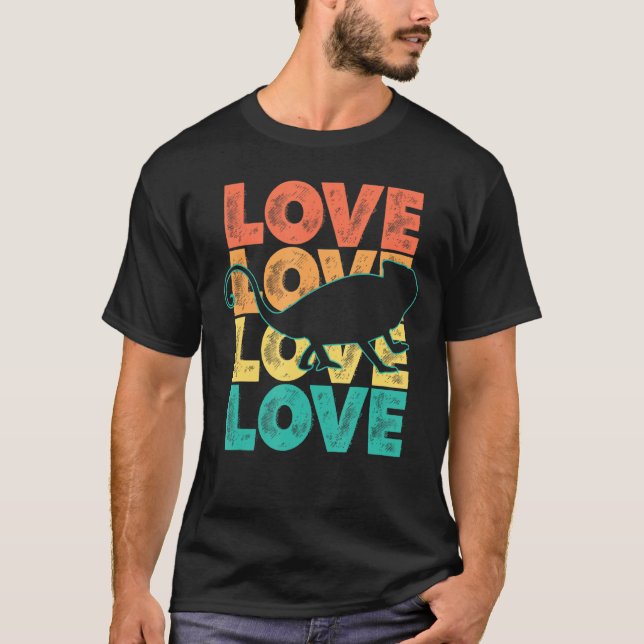 Retro Sunset I Love Chameleon Idea For Animal T-Shirt (Front)