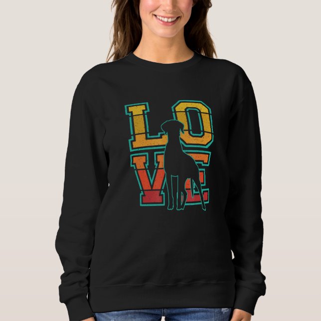 Retro Sunset I Love My Pointer Dog Theme Design Sweatshirt (Front)