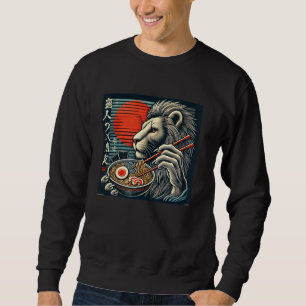 Retro Sunset Japanese Art Wildlife Noodle Lover Li Sweatshirt