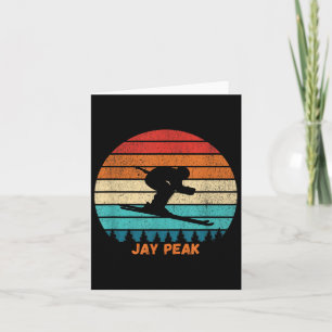 Retro Sunset Jay Peak Vermont Skiing Skier _1  Card