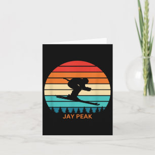 Retro Sunset Jay Peak Vermont Skiing Skier  Card