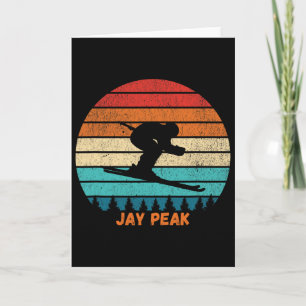 Retro Sunset Jay Peak Vermont Skiing Skier Card