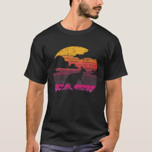 Retro Sunset Kangaroo  Zookeeper 60s Safari Animal T-Shirt
