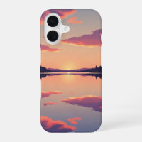 Retro Sunset Lake