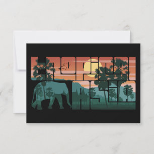 Retro Sunset Landscape Asia Thailand - Typography Card