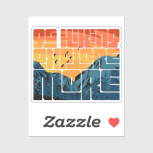 Retro Sunset Landscape Hiking Adventure Explore