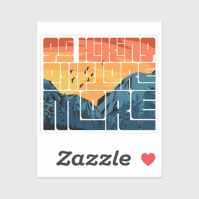 Retro Sunset Landscape Hiking Adventure Explore (Sheet)