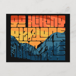 Retro Sunset Landscape Hiking Adventure Explore Postcard