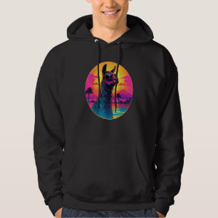Retro Sunset Llama Hoodie