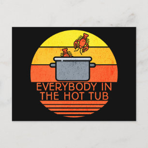 Retro Sunset Lobster Pot, Hot Tub Postcard