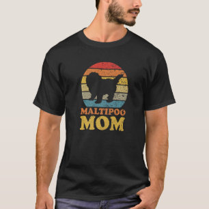Retro Sunset Maltipoo Dog Mom T-Shirt
