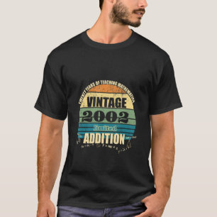 Retro Sunset Math Teacher 20 Years Addition Pun T-Shirt