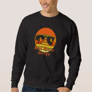 Retro Sunset Mountain Kentucky Rock Climbing Red R Sweatshirt