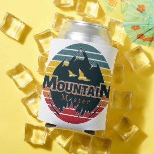 Retro sunset Mountain master Can Cooler