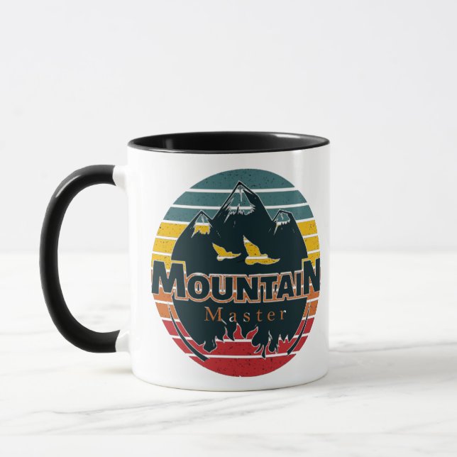 Retro sunset Mountain master  Mug (Left)