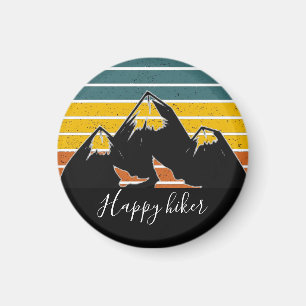 Retro sunset mountains custom magnet