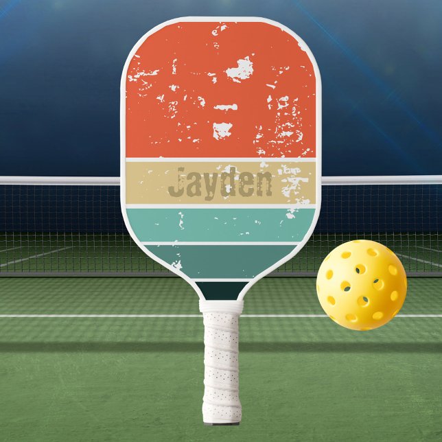 Retro Sunset Name Personalized Pickleball Paddle (Retro Sunset Name Personalized Pickleball Paddle
)